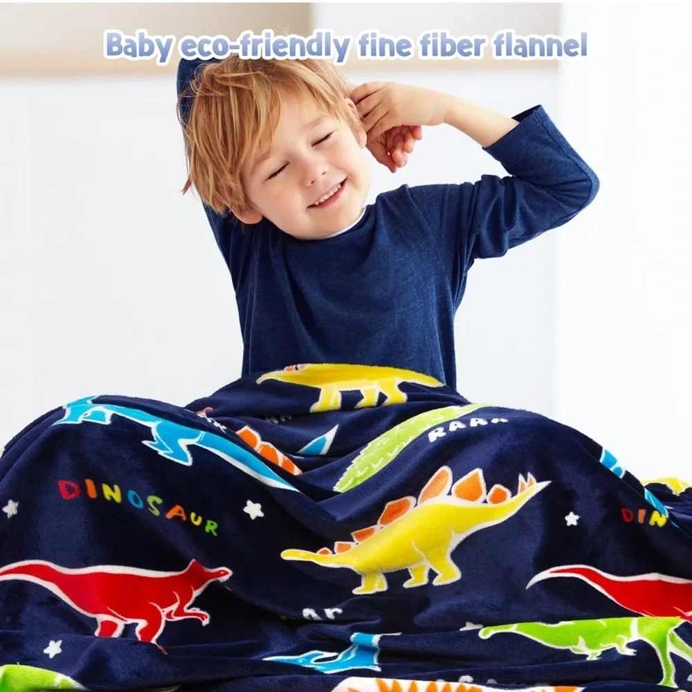 Glow in The Dark dinosaur Blanket throw 50x60
